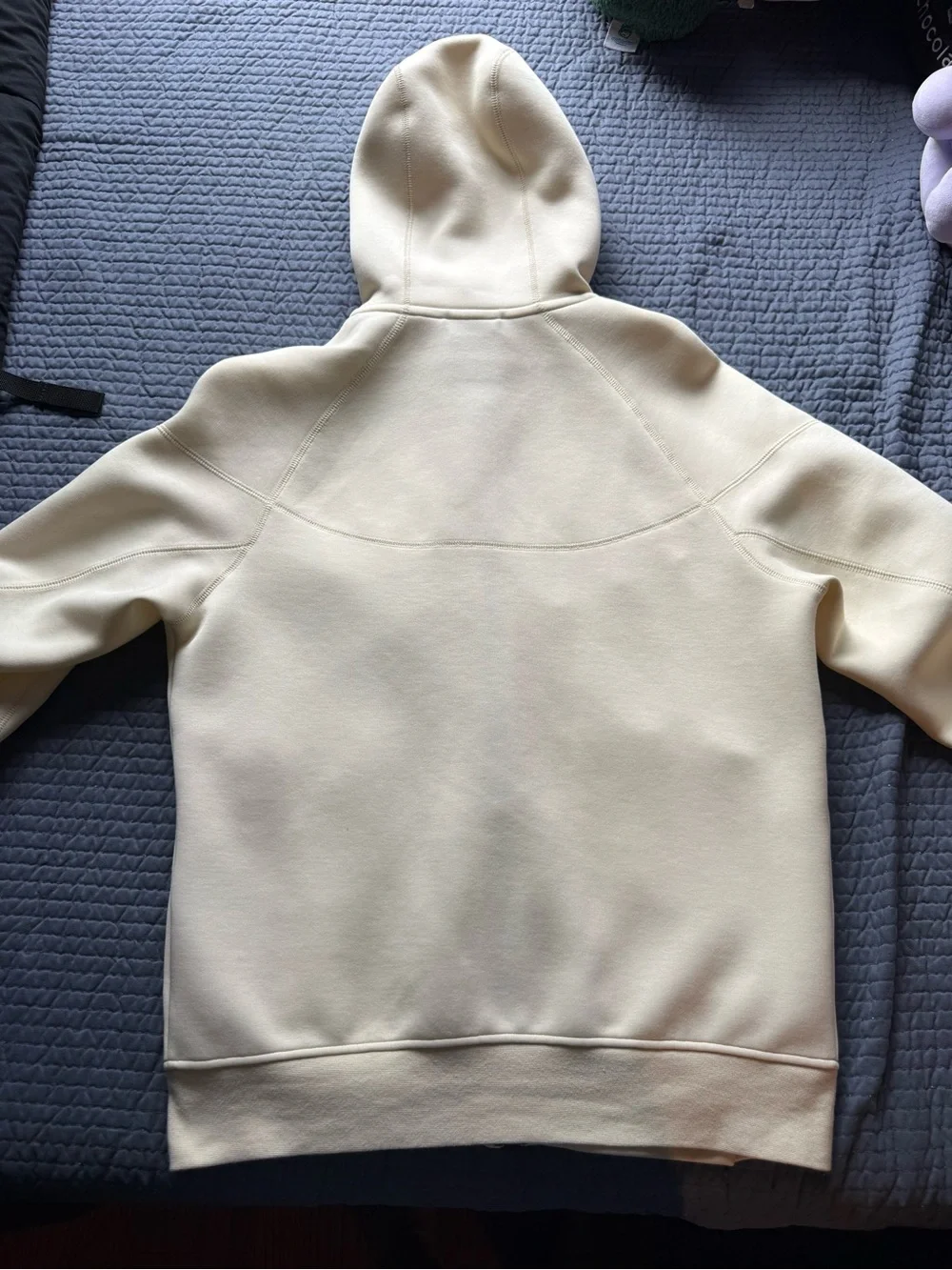 Nike Women's Cream Hooded Bomber Jacket with Black Trim